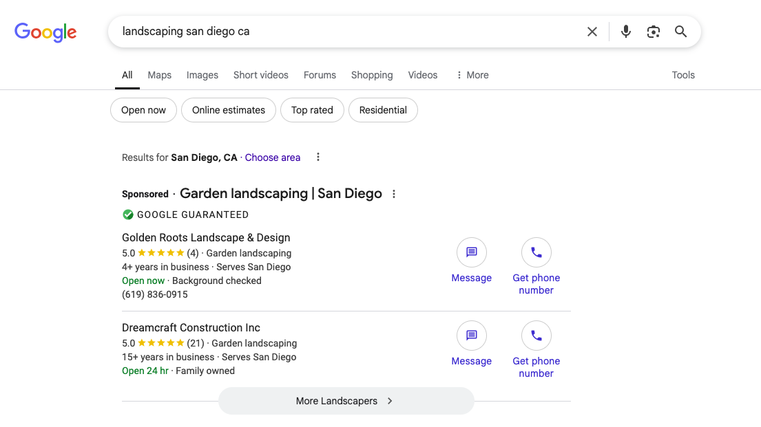 google local search ads