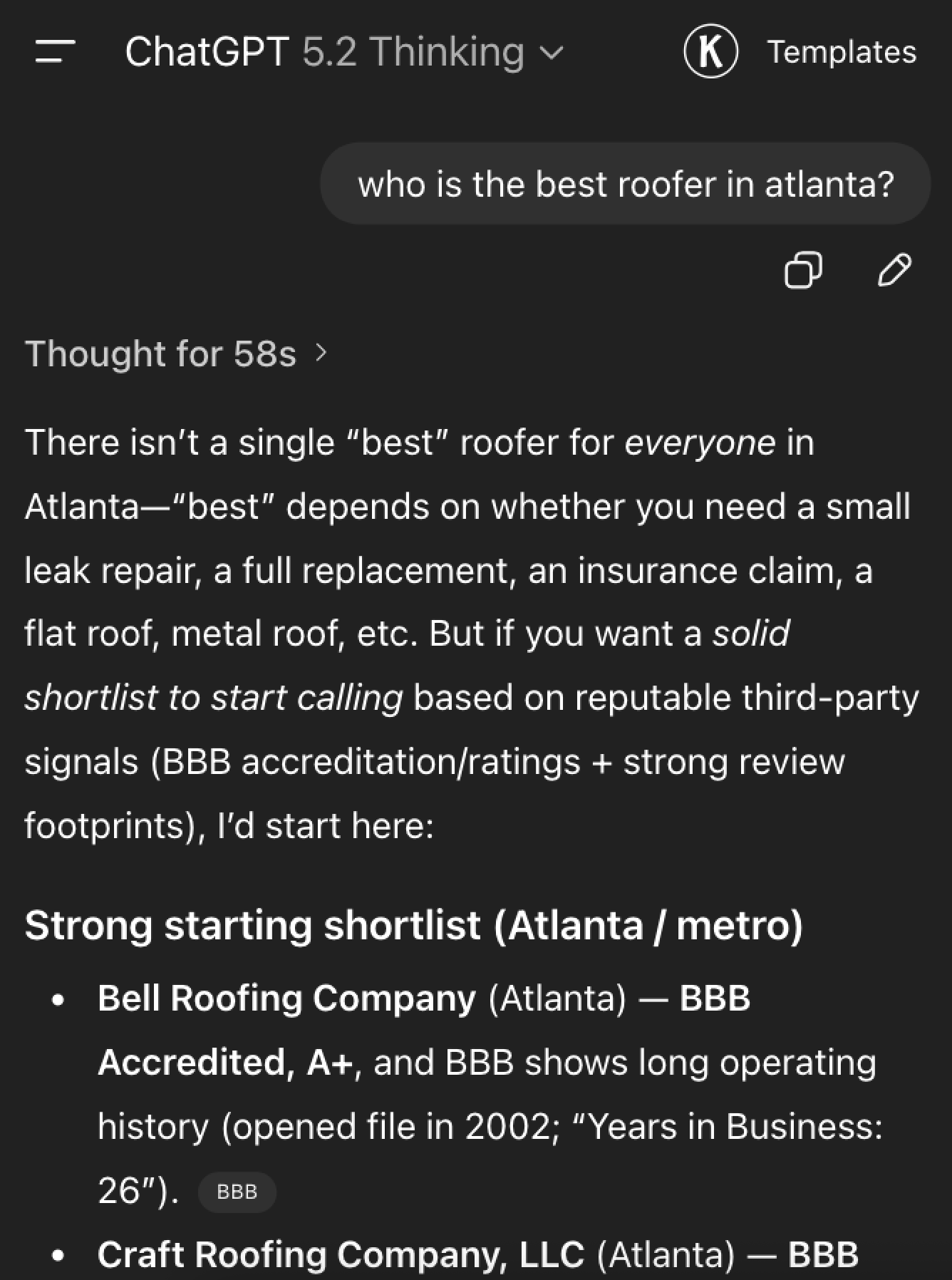 ChatGPT Local Results